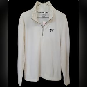 NWT Victoria's Secret Pink Pullover 1/4 Zip Fleece Sweater Size S